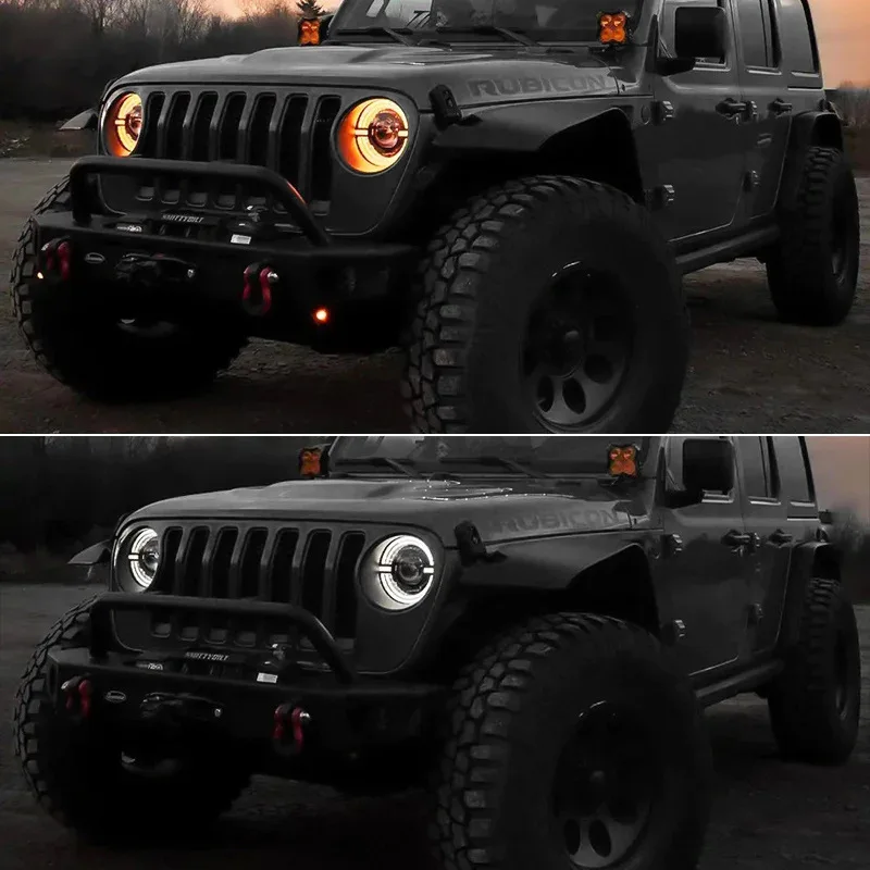 Suitable for 2018+ Wrangler JL Gladiator JT Owl Dual Halo 9inch LED Headlights