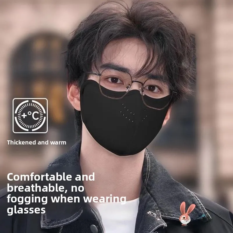 

Зимняя велосипедная маска для мужчин: противотуманная, дышащая, теплая, ветрозащитная, 3D-стерео, тонкая, новая, для защиты лица, совместима с очками, защитная.