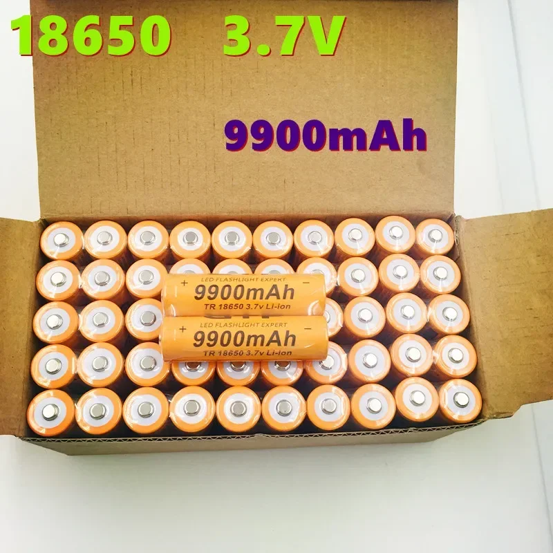 1-10pcs 18650 battery 3.7V 9900mAh rechargeable liion battery for Led flashlight Torch batery litio battery+ Free Shipping