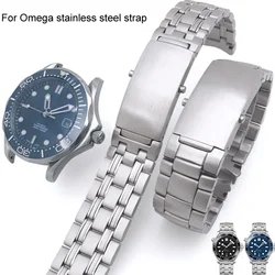 Watchbands Bracelet For Omega Planet Ocean 007 Seamaster 600 Metal Strap Watch Men Stainless Steel Watch Band Chain 18mm 20mm