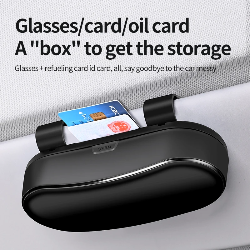 

Car Glasses Box Portable Car Sunglasses Holder Car Driving Glasses Holder Eyeglass Case Sun Visor Multifunctional Storage Box