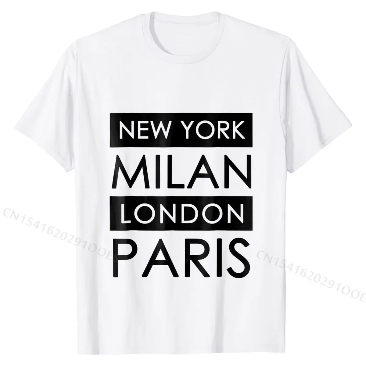 T-Shirt, New York, Milan, London, Paris Fitted Men's T Shirt Casual Tops Shirts Cotton Party