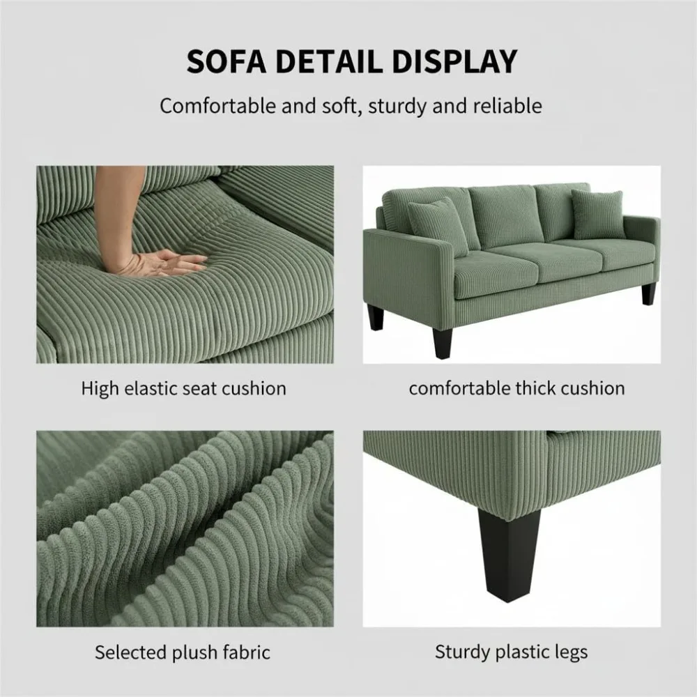 أريكة مقطعية قابلة للتحويل على شكل حرف L بثلاثة مقاعد مع مسند تخزين، قماش مخملي، أريكة صغيرة متعددة الوظائف لغرفة المعيشة #4