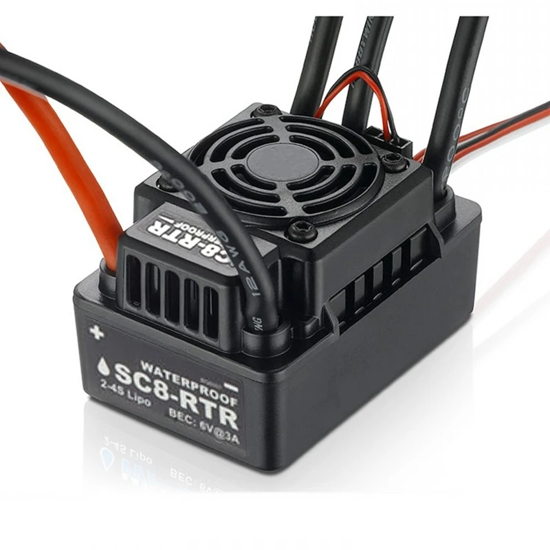 SC8 RTR wodoodporny 120A bezszczotkowy ESC regulator prędkości 2-4S Lipo Fit 3660 silnik 3674 do 1/10 1/8 RC