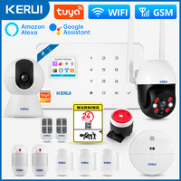 KERUI W181 Alarm System Secutrity Home WIFI GSM Alarm Tuya Smart Motion Detector Door Sensor Burglar IP Camera Work Alexa Google