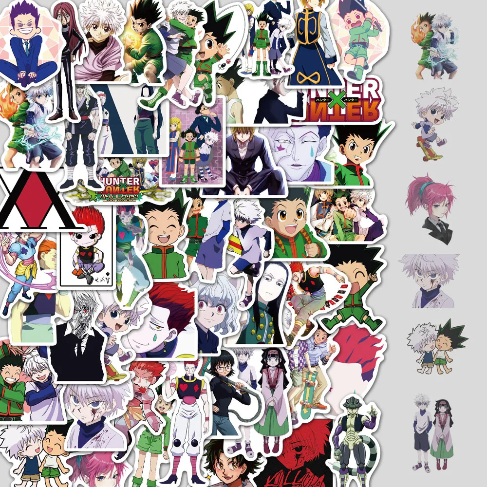 50PCS Full Time Anime Hunter Stickers Graffiti Stickers DIY Diary Phone Case Handmade Scrapbook Aesthetic Stickers