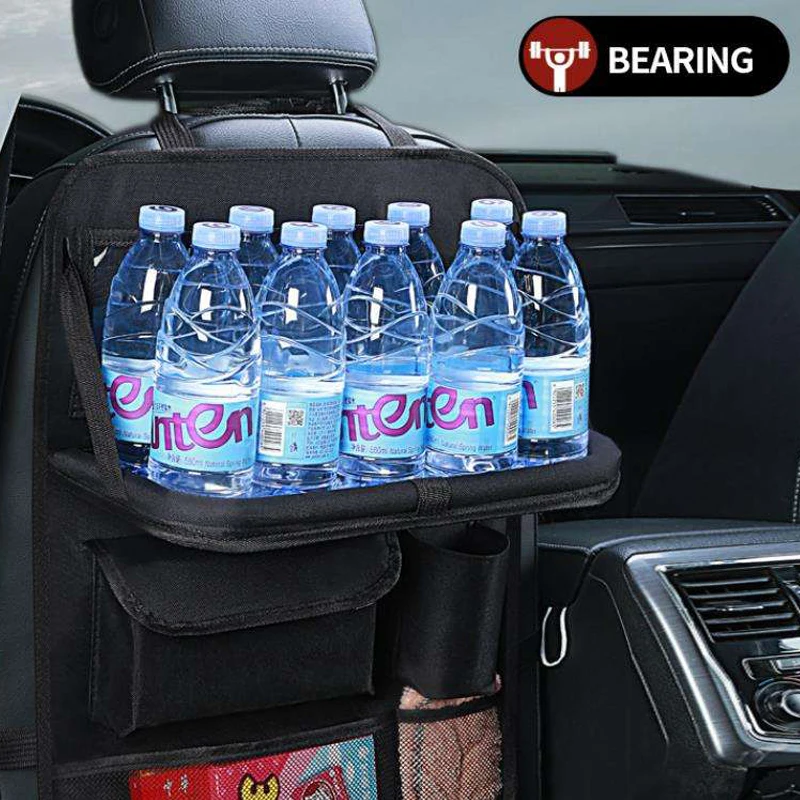 Car Backseat Organizer with Tablet Holder Car Storage Organizer with Foldable Table Tray Car Seat Back Protectors