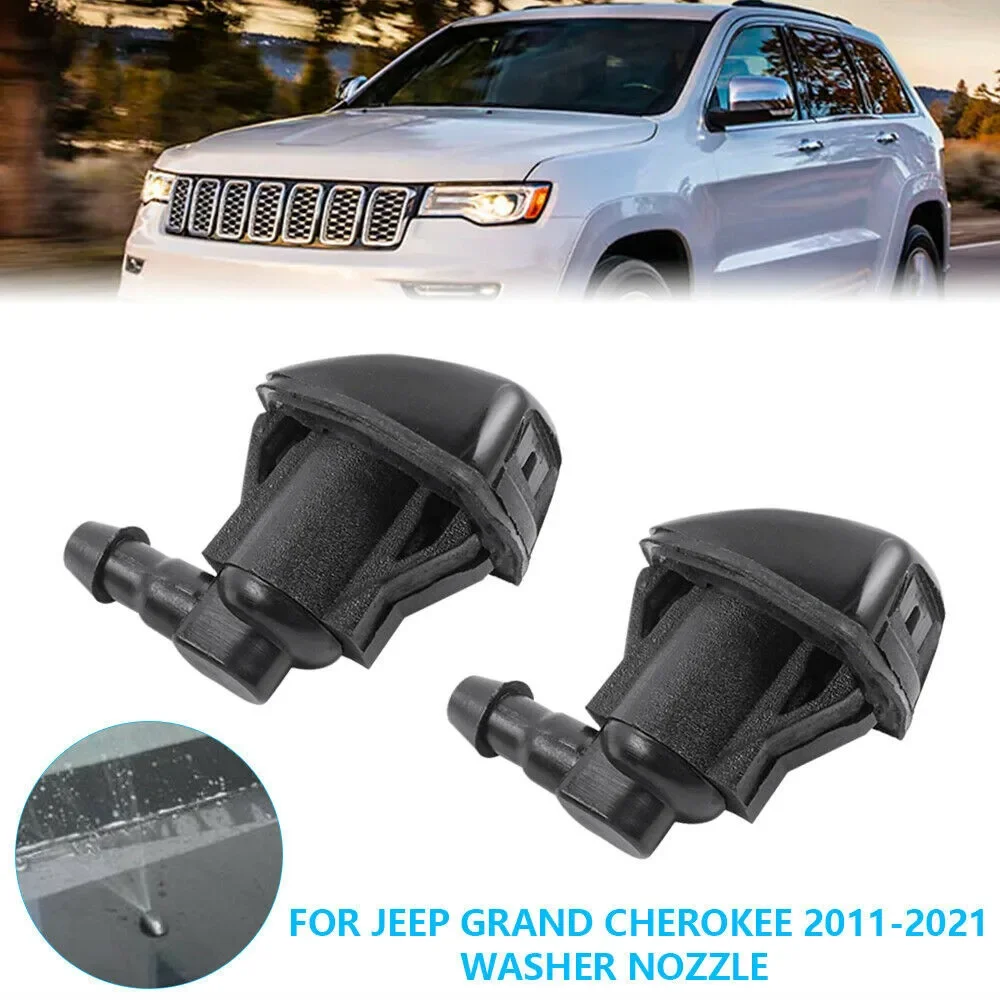 2 Pcs Universal Car Front Windscreen Washer Nozzle Wiper Spray Jet For Jeep Grand Cherokee 2011-2021