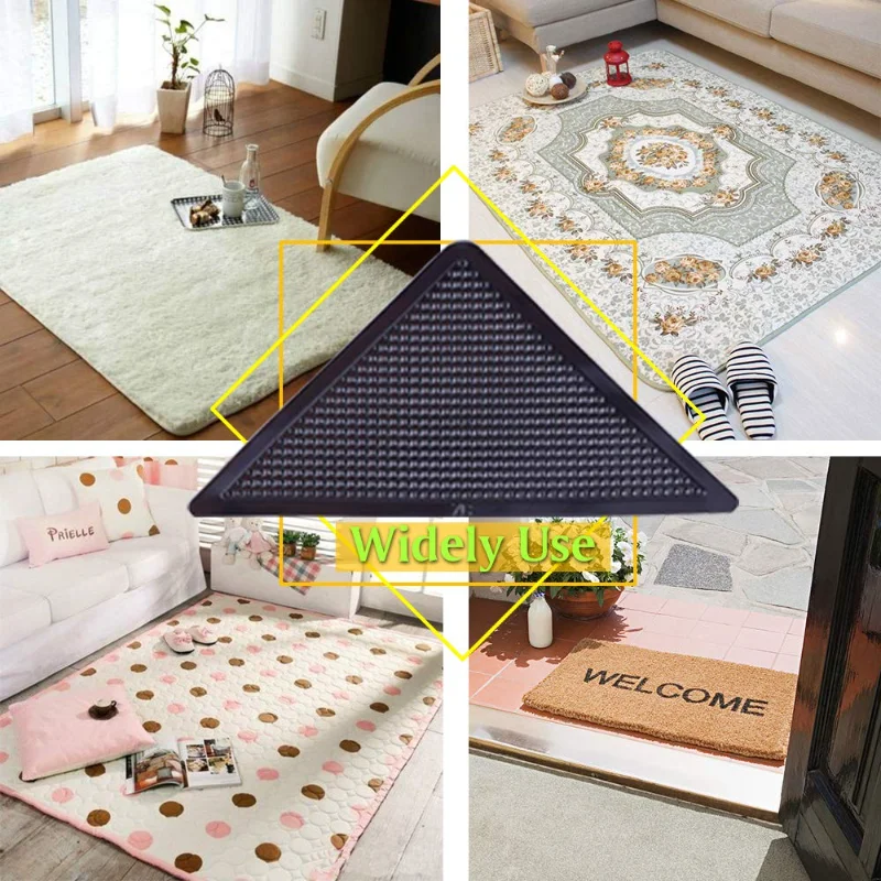 Anti Skid Rug Carpet Self-adhesive Mat Home Grip Floor Small Triangular Corner Sticker Pad Reusable Washable Car Perfume Pad