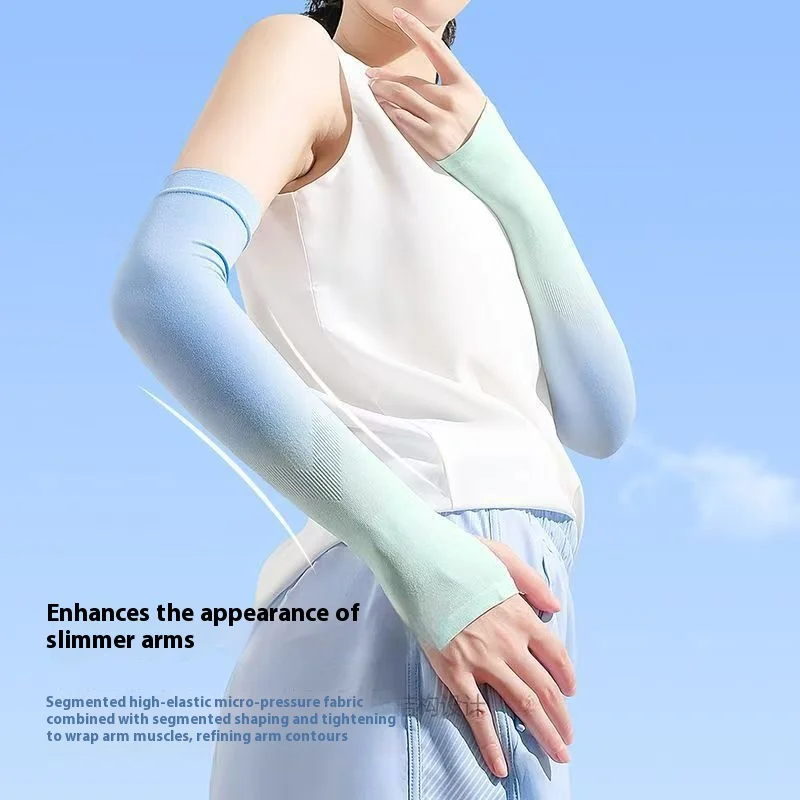 Mangas de brazo de seda de hielo de colores mezclados UPF 50+ protección solar estilo Unisex fresco y transpirable para deportes al aire libre de verano protección UV