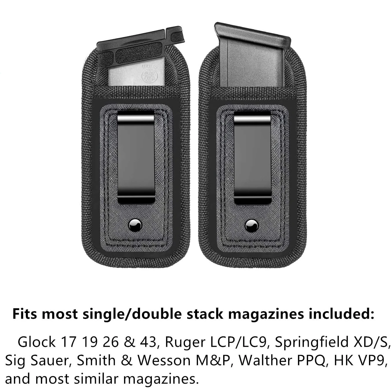 隠しマガジンポーチホルスターマグホルダーベルトクリップ 9 ミリメートル .40 ミリメートルピストルグロック 19 21 22 23 ルガー SR40 フルサイズ XD ベレッタ用