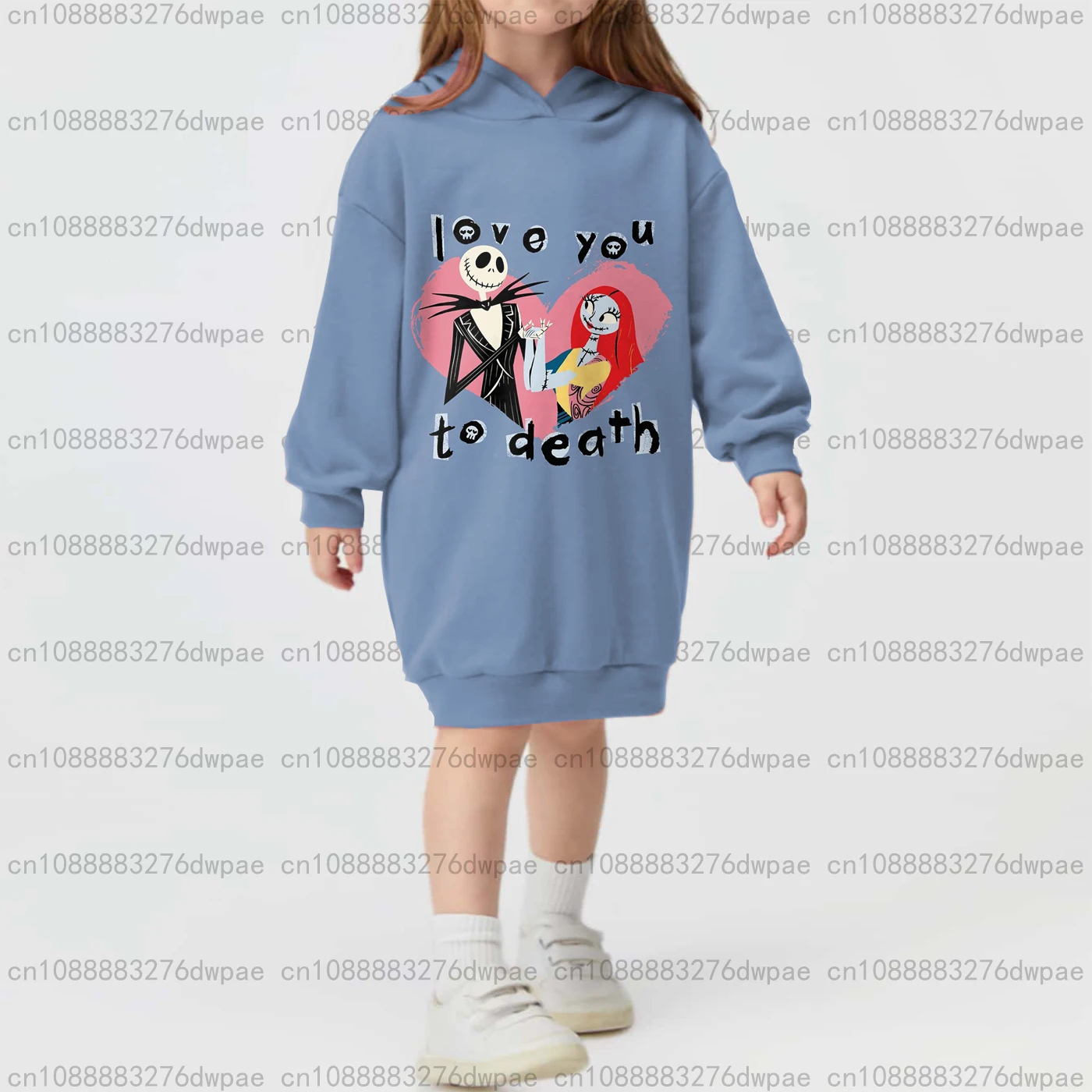 

Кошмар перед Рождеством, пуловер с забавным принтом «Джек и Салли», детская одежда, зимнее простое платье-свитер для девочек