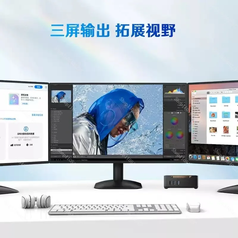 Mini Desktop Computer, Compact Portable Micro PC, Support Wall Mount, Small Form Factor Host for Business Office &Home Daily Use