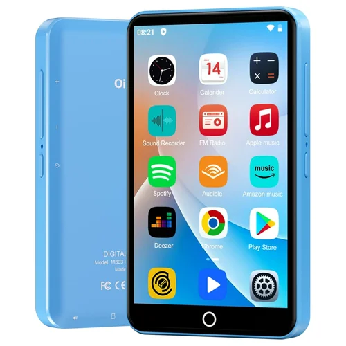 Reproductor de MP3 Android 9.0 de 80 GB (16 GB + 64 GB) con Bluetooth y WiFi, 4,0 pulgadas con parlantes, radio FM, libros electrónicos, capacidad de hasta 512 GB