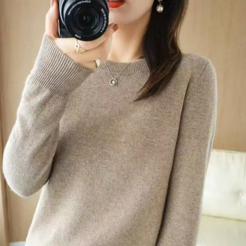 Winter Classic Style Cashmere Pullover Fashion Merino Wool Sweater Round Neck Long Sleeve Knitwear Soft Warm Basic' Clothing Top #2
