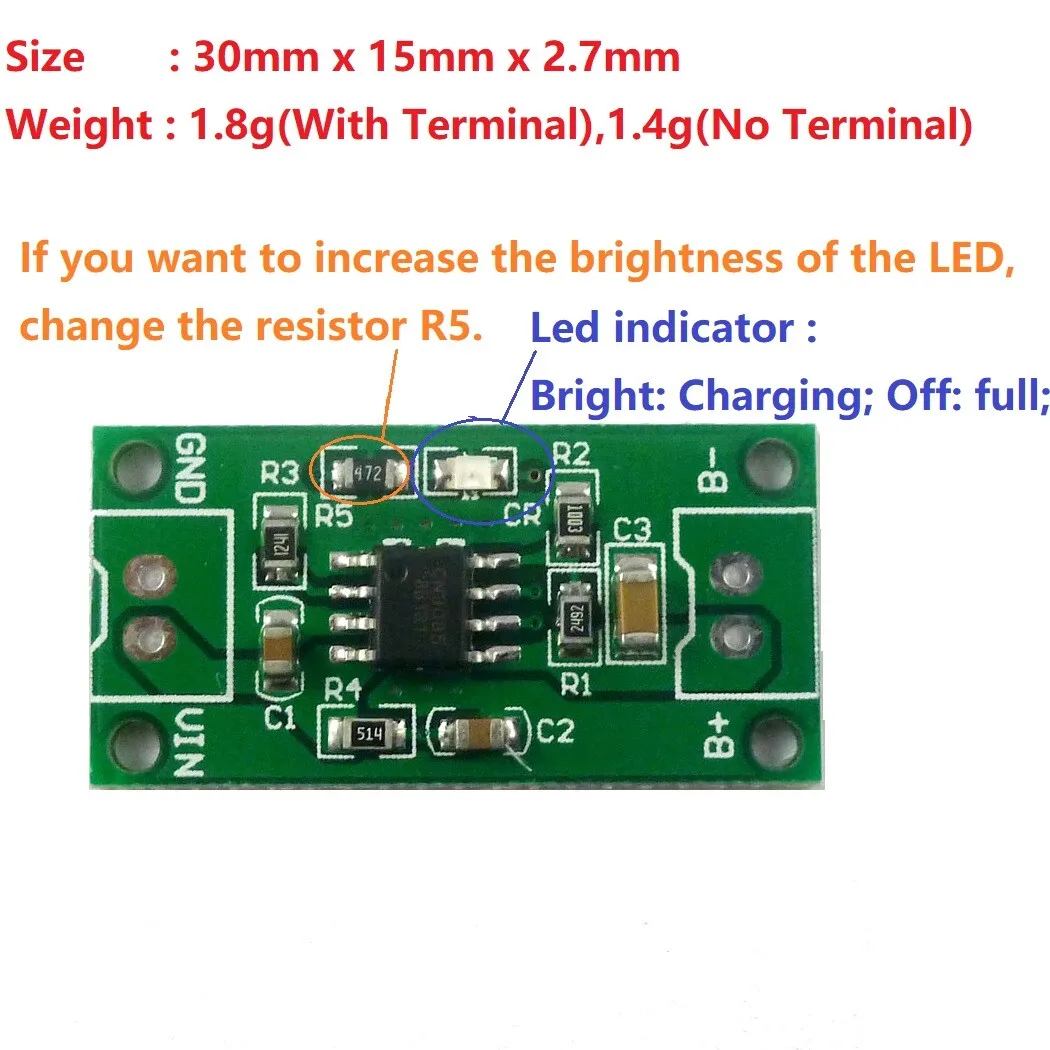 

1A 1.2V 2.4V 3.6V NiMH Battery Dedicated Charger 1.5V 3V 4.5V CC/CV Charging Module Board