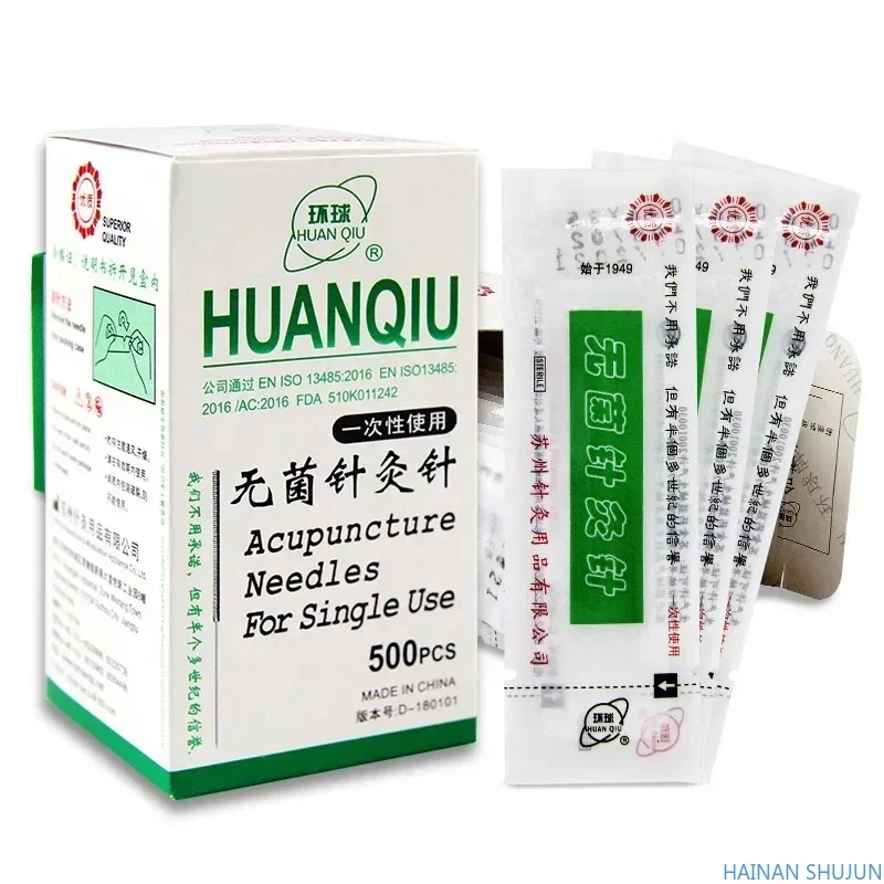 

New Package Huanqiu Disposable Sterile Acupuncture Needles 500pcs