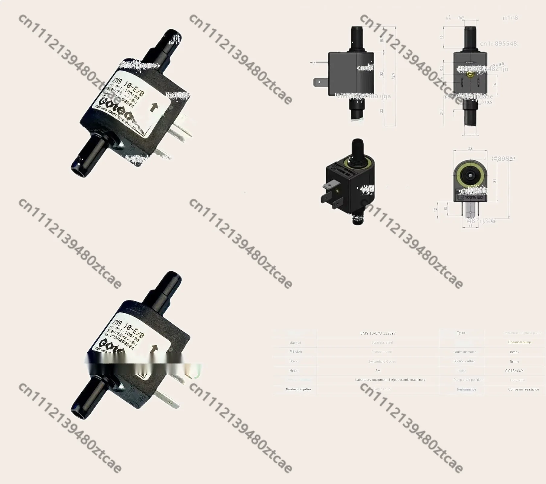 EMS 10-E/0 Electromagnetic Pump 1 Piece High Precision Dosing
