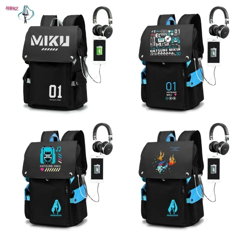 

Anime Hatsune Miku NEW Co-branded Schoolbag Junior High School Student Large Capacity Primary Student Backpack High School Gift