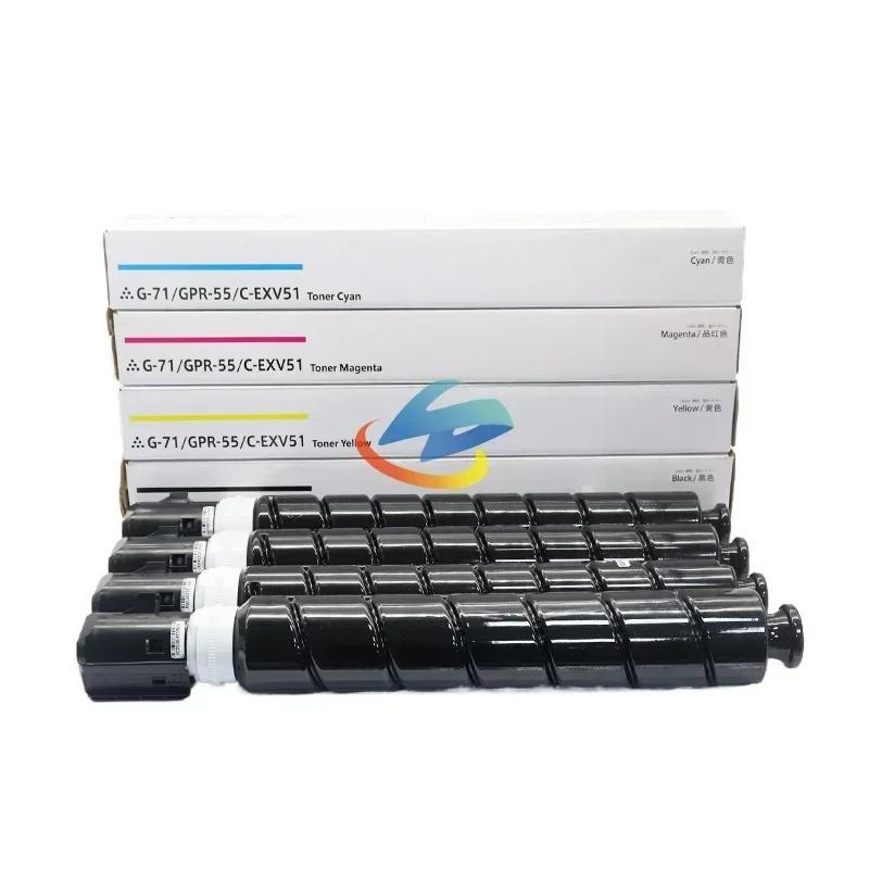 4PCS NPG71 GPR-55 C-EXV51 Toner Cartridge Compatible for Canon IR ADV C5560 C5550 C5540 C5535 Toner NPG71 GPR55 EXV51