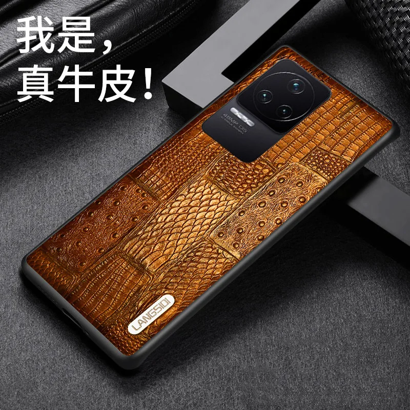 Langsidi Genuine Leather Case For Samsung Galaxy S24 S23 S22 Plus Ultra Shockproof Back Cover Fundas