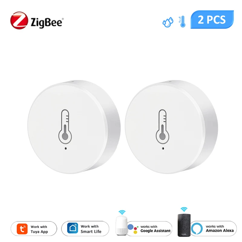 Tuya ZigBee Smart Temperature And Humidity Sensor Battery Powered Smart Home Security Work With Alexa Google Home Smart Life