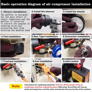 Stille Luftpumpe ohne Öl, Hochdruck, Industrieluftkompressor, Holzbearbeitung tragbare Pumpe, kleiner Luftkompressor, 220 V, 550 W, 1100W 8 Hauptverkaufsluftkompressor ohne Öl - №6