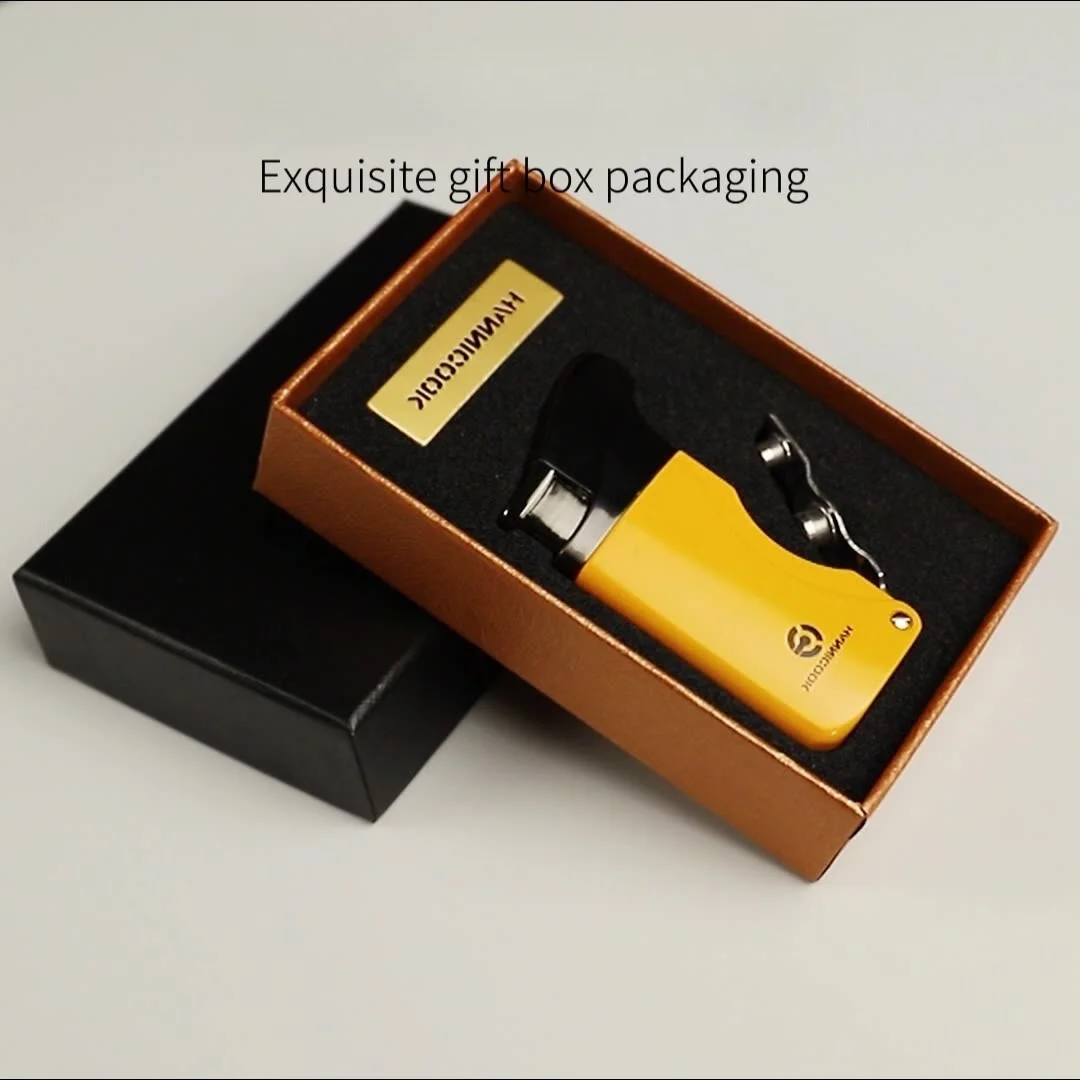 

Multi Functional Inflatable Cigar Lighter Made Of Metal Material Outdoor Windproof Direct Lighter Men's Smoking Accessory Gift