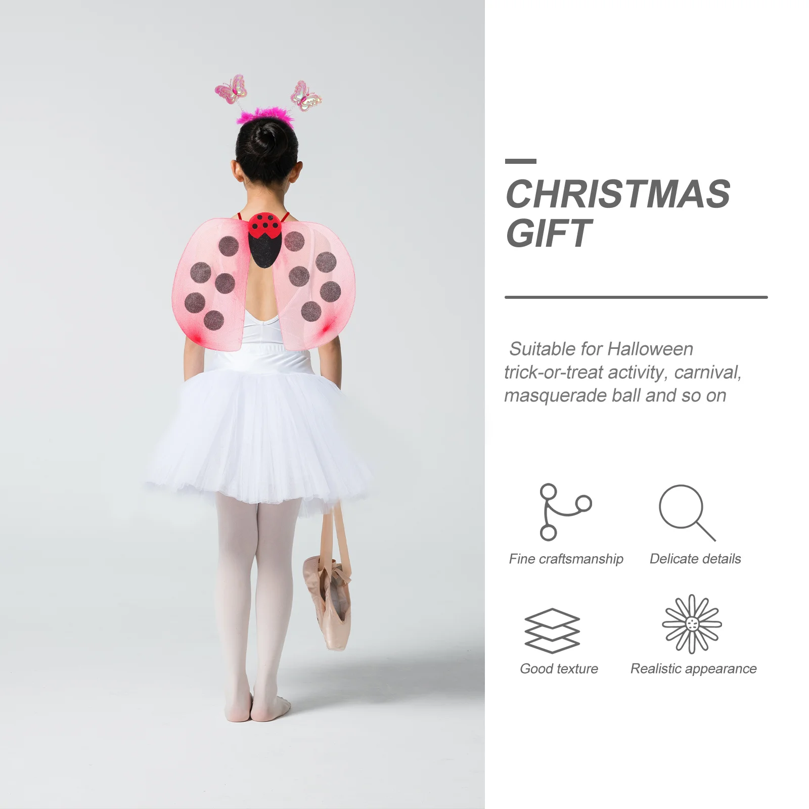 

Ladybug Fairy Wings Cosplay Wings Dress Up Costume Exquisite Craftsmanship Halloween Party Prop Birthday Party Games