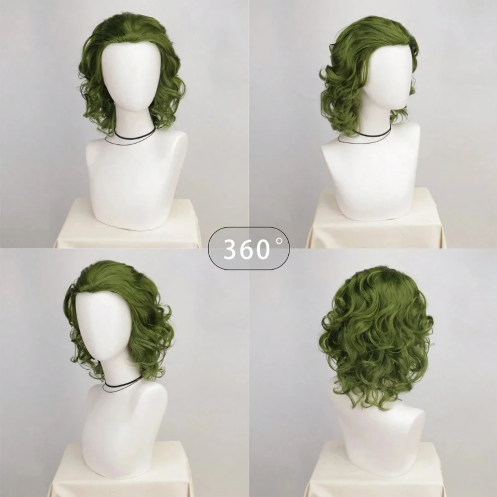 

Зеленый парик Джокера для косплея, высокотемпературное волокно для мужчин и женщин, идеально подходящий для костюма клоуна на Хэллоуин, парик