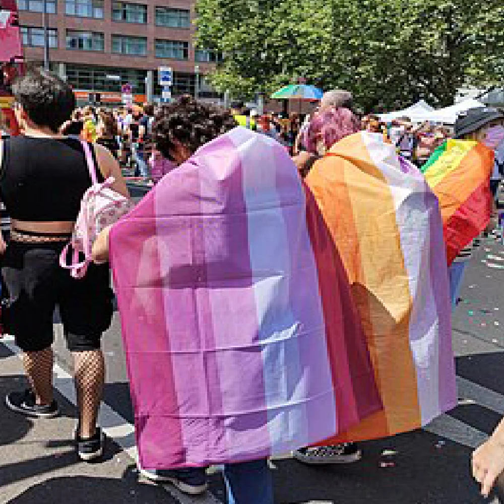 90x150 سم برتقالي وردي مثليه العلم LGBT ثنائي فخر ثنائي الجنس علم ثنائي الجنس للزينة #1