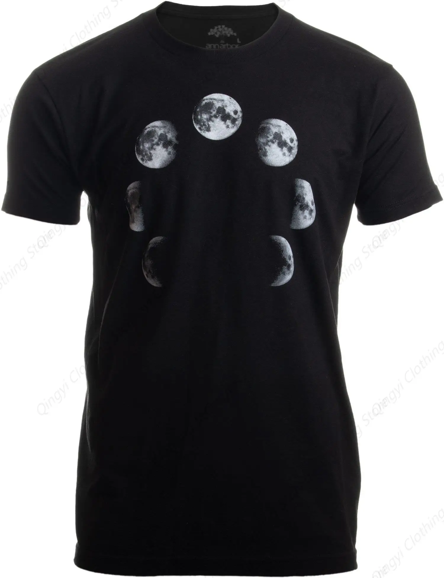 Lunar Cycle | Moon Art NASA Astronomy Space Nerd Full for Men Women T-Shirt-(Adult,S) Black