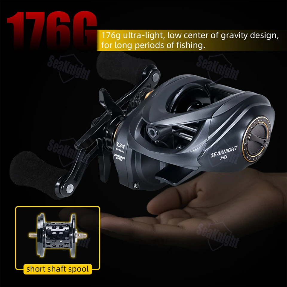 SeaKnight Brand FALCAN IV Serie Angelrolle 176g Ultraleicht 7KG Kohlefaser-Bremse 10+1BB Baitcasting-Angelrollen 7.3:1 8.1:1 – Detail 5