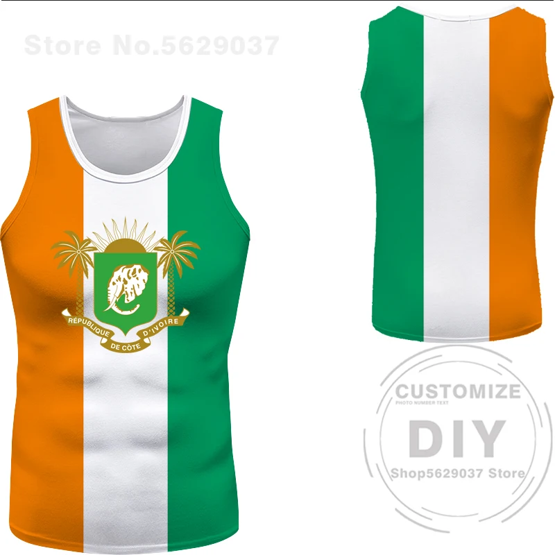 Cote D\'Ivoire Vest Flag Free Custom Civ Tank Top Nation Ci Ivory Coast French D Ivoire Country Print Photo Sleeveless T-Shirt