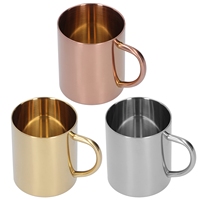 400ml Coffee Cup 304 Stainless Steel Double Layer Anti Scald Mug Cup with Handle for Coffee Tea Water Home Kitchen Accessories