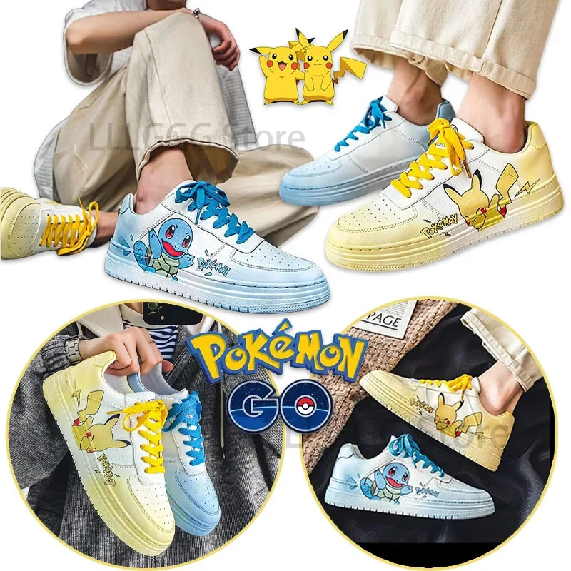 

Pokemon Pikachu Board Shoes Squirtle Mandarin Ducks Shoes Man Casual Board Shoes Comfortable Athletic Footwear White Shoes Gift