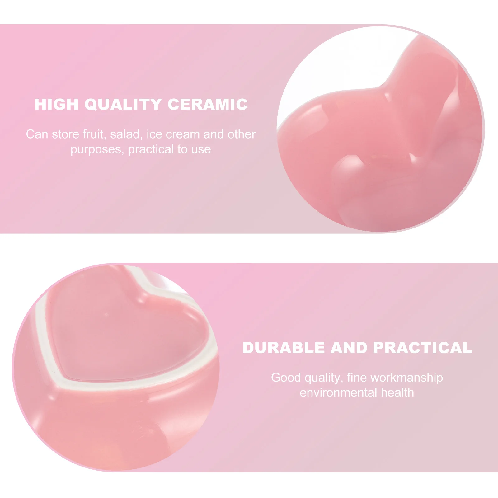 

2Pcs Ceramic Heart Shape Dessert Bowls Serving Bowl Ice Cream Salad Fruit Storage Ice Cream Bowl Dessert Bowls