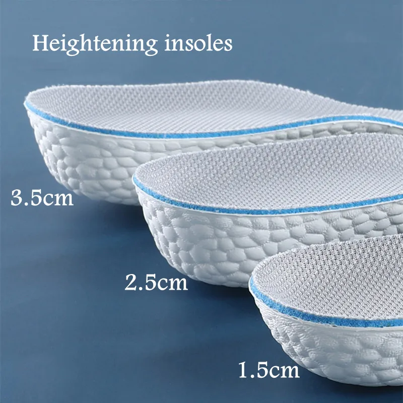 

Increase Height Insoles Light Weight Soft Elastic Arch Support Breathable Eva for Men Women Shoes Pads Heighten Lift inserts