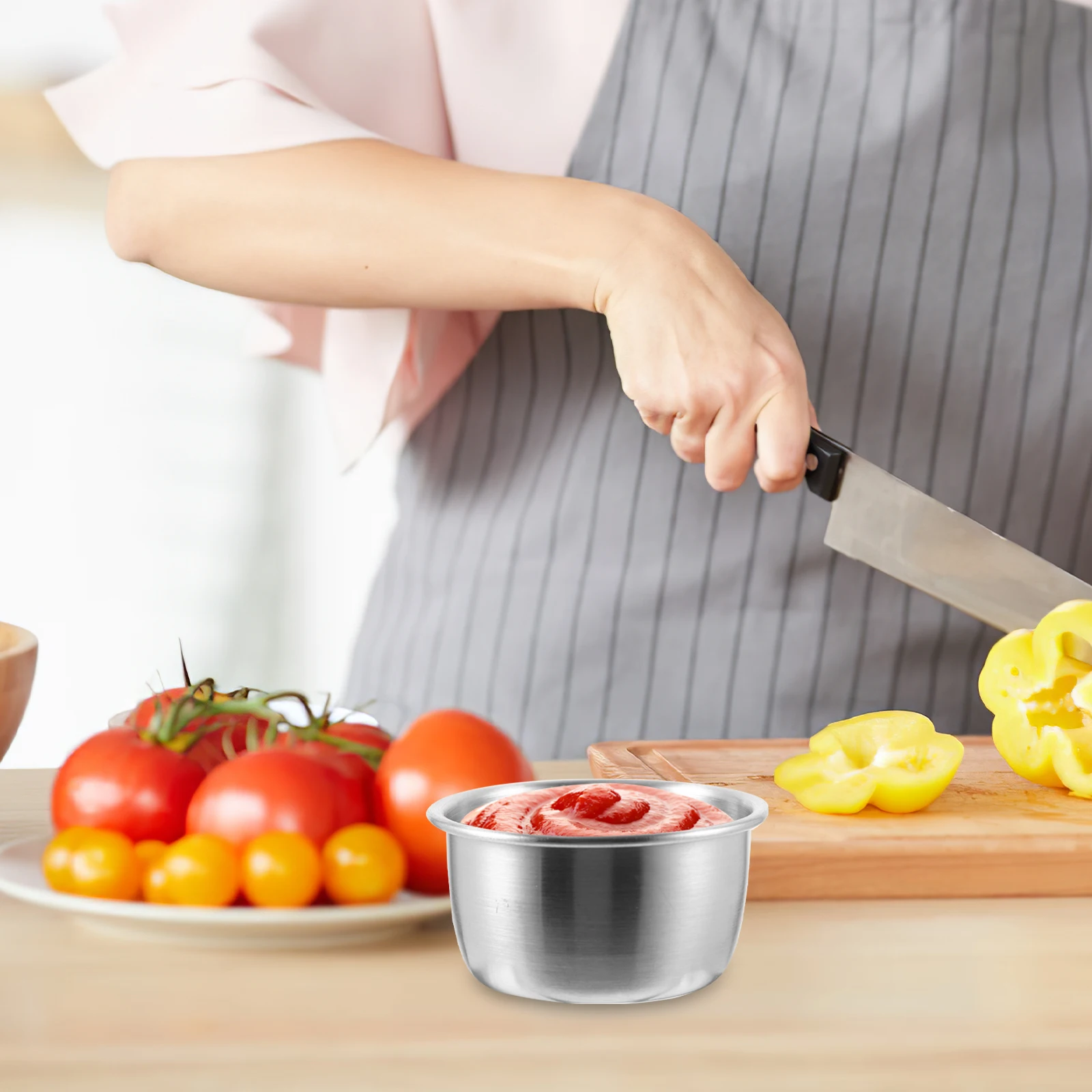 

12pcs Stainless Steel Sauce Cups 12 Piece Dipping Bowls For Condiments Sauces Fruits Nuts Small Side Dish Containers Mini