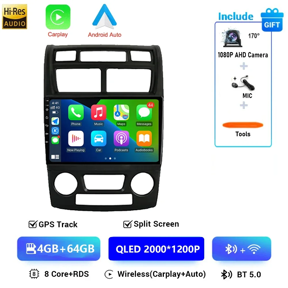 Autoradio voor Kia Sportage 2 2007 2008 2009 Multimedia Speler 2 Din Android 16 Carplay Auto Stereo GPS DVD Head Unit 5G WIFI