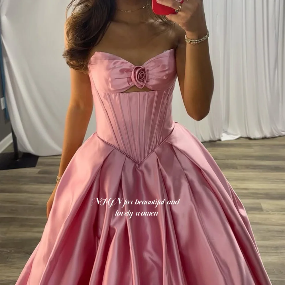 

NFYN Sweetheart Evening Dress with Flowers A Line Prom Dress with Fish Boned Party Dresses مناسبة رسمية Customized