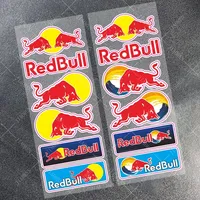 1 Pair for Red Bull Logo Motorcycle Stickers Tank Helmet Decals