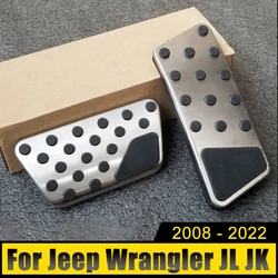Stainless Steel Car Accelerator Pedal Brake Pedals Non Slip Cover For Jeep Wrangler JL 2018-2020 2021 JK 2007-2017 Accessories