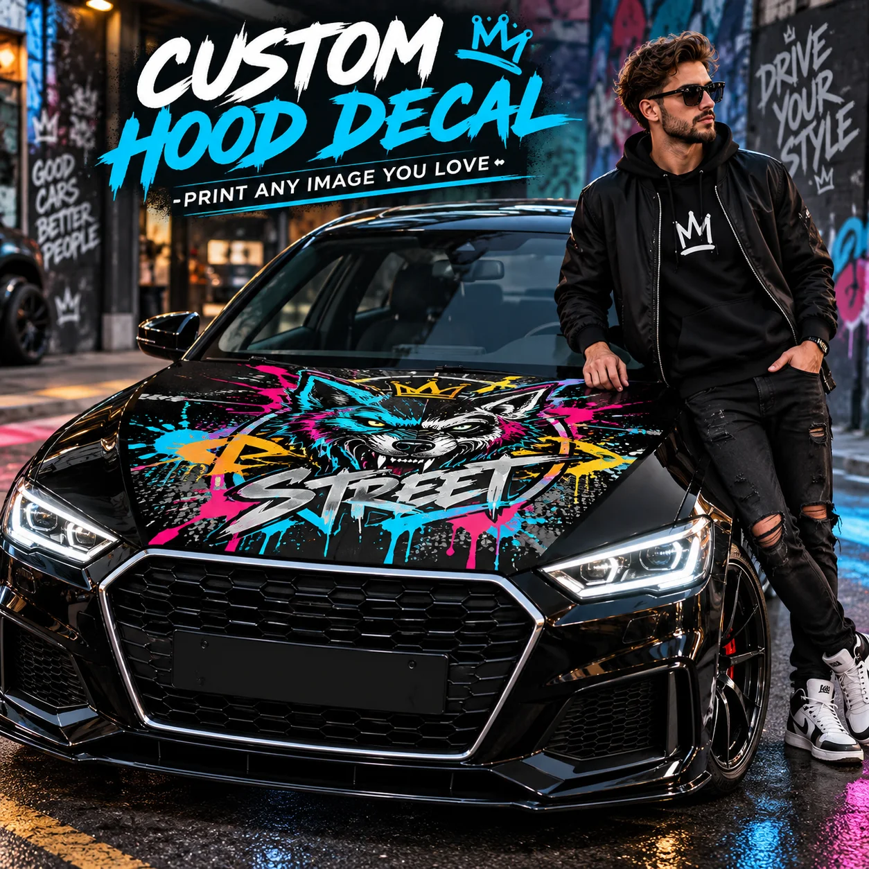 Outdoor Furniture Decor - Custom Car Hood Sticker Vinyl Decal