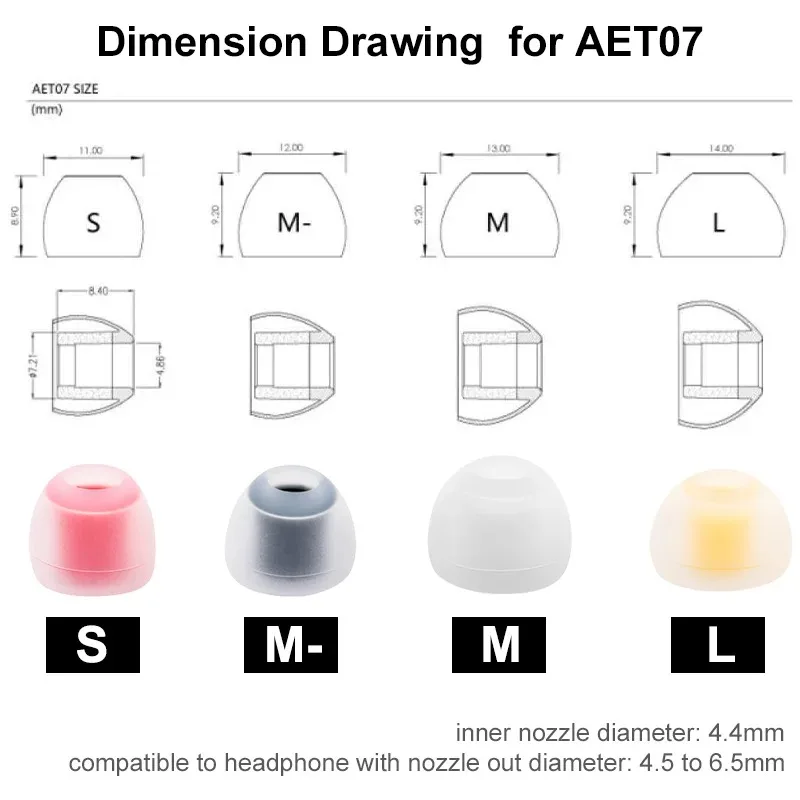 Acoustune Genuine Ear Tips For AET07 Eartips Silicone Earbuds in Ear Earphone IEM Earplugs Accessories
