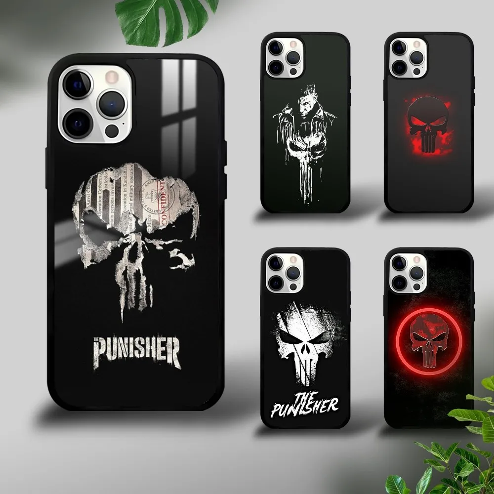 The Punisher Logo Phone Case For iPhone 16 15 14 13 12 11 Pro Xs Max Mini Plus Celulares Hard Funda