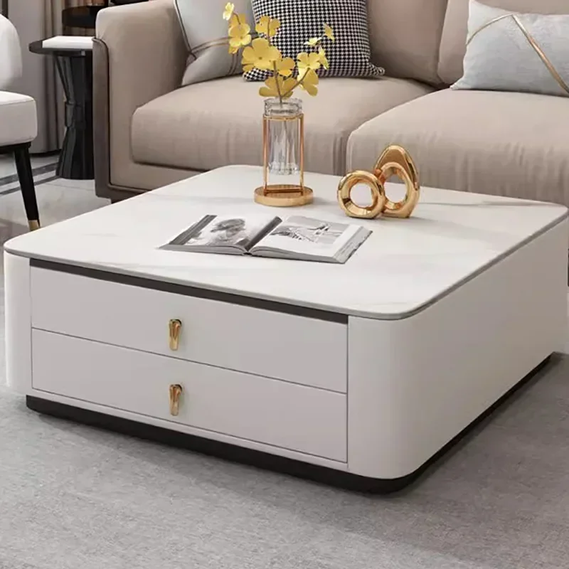 

European Luxury Coffee Tables Nordic Living Room Square Unique Coffee Tables Designer Computer Mesa Auxiliar Unique Furniture