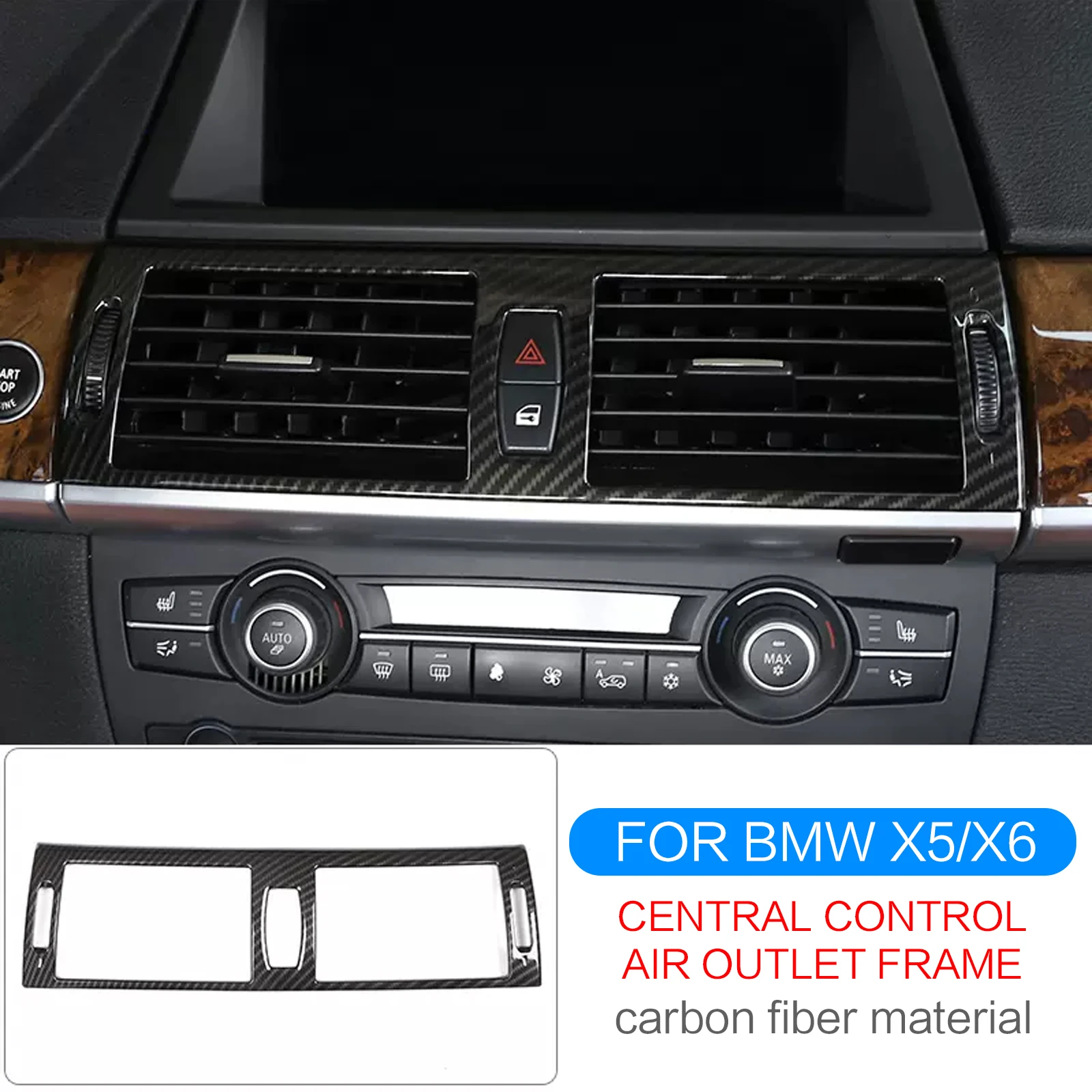 

Car Air Vent Sticker Center Console AC Decal Carbon Fiber Trim for BMW X5 E70 X6 E71 2007-2014 Car Accessories Interiors