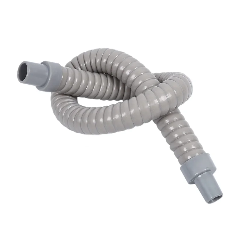 

A01F-4Pcs Plastic Water Drain Pipe Hose 60Cm Long For Air Conditioner Gray