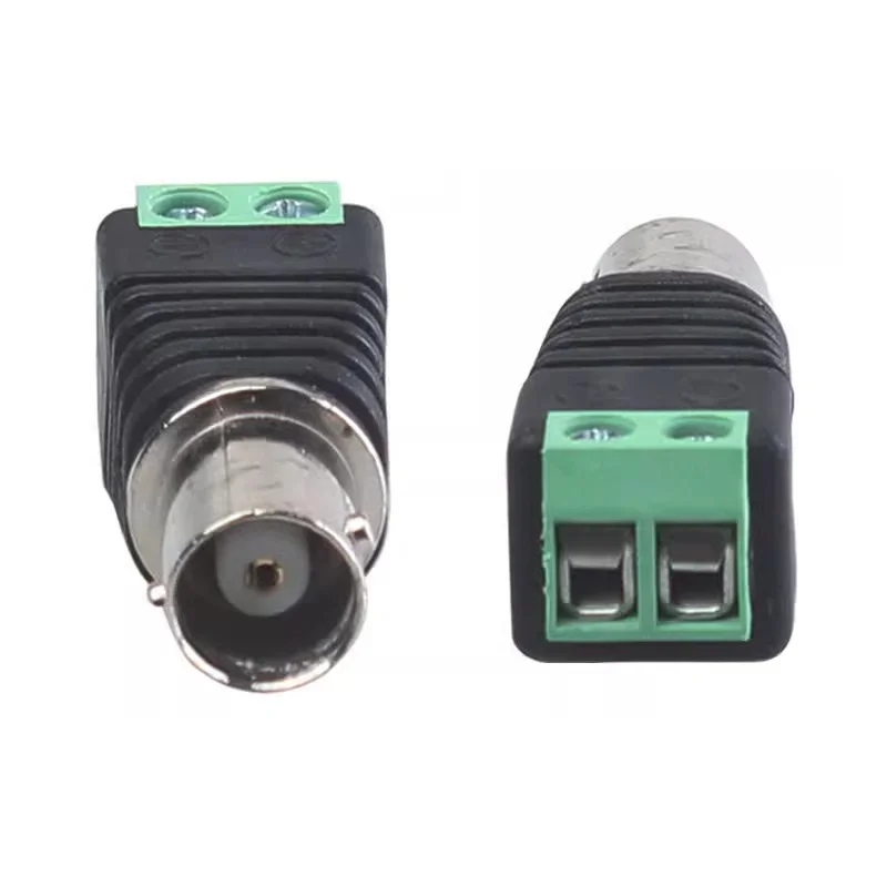 5/20/100PCS Female Mini Coax BNC Plug UTP Video Balun Connector BNC Plug DC Adapter For CCTV Surveillance Camera